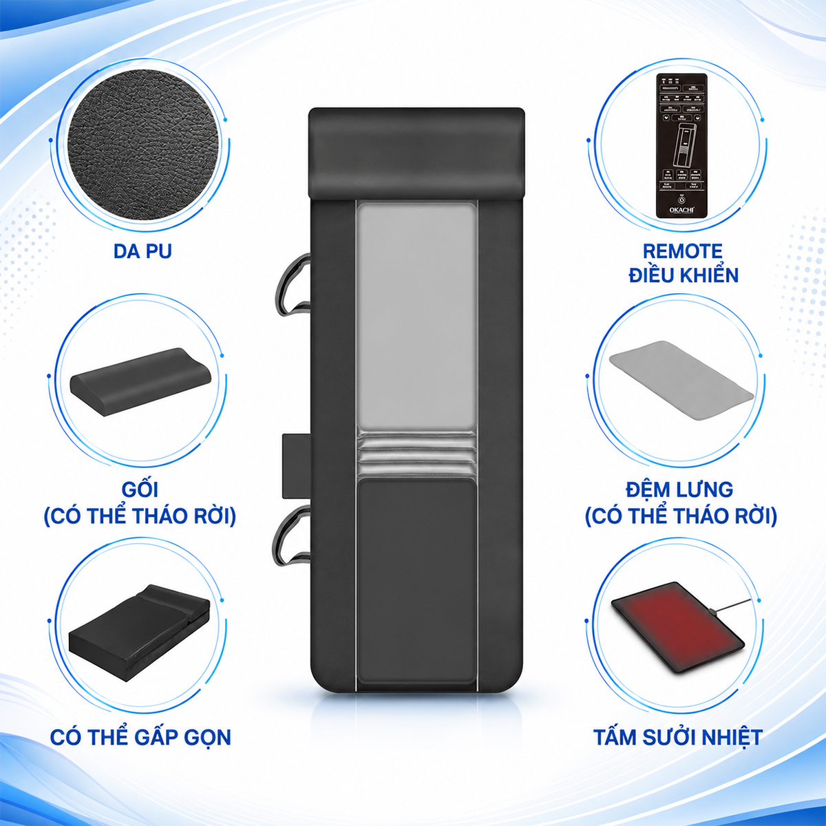Nệm massage to&agrave;n th&acirc;n OKACHI JP-M819 (Con lăn chạy)